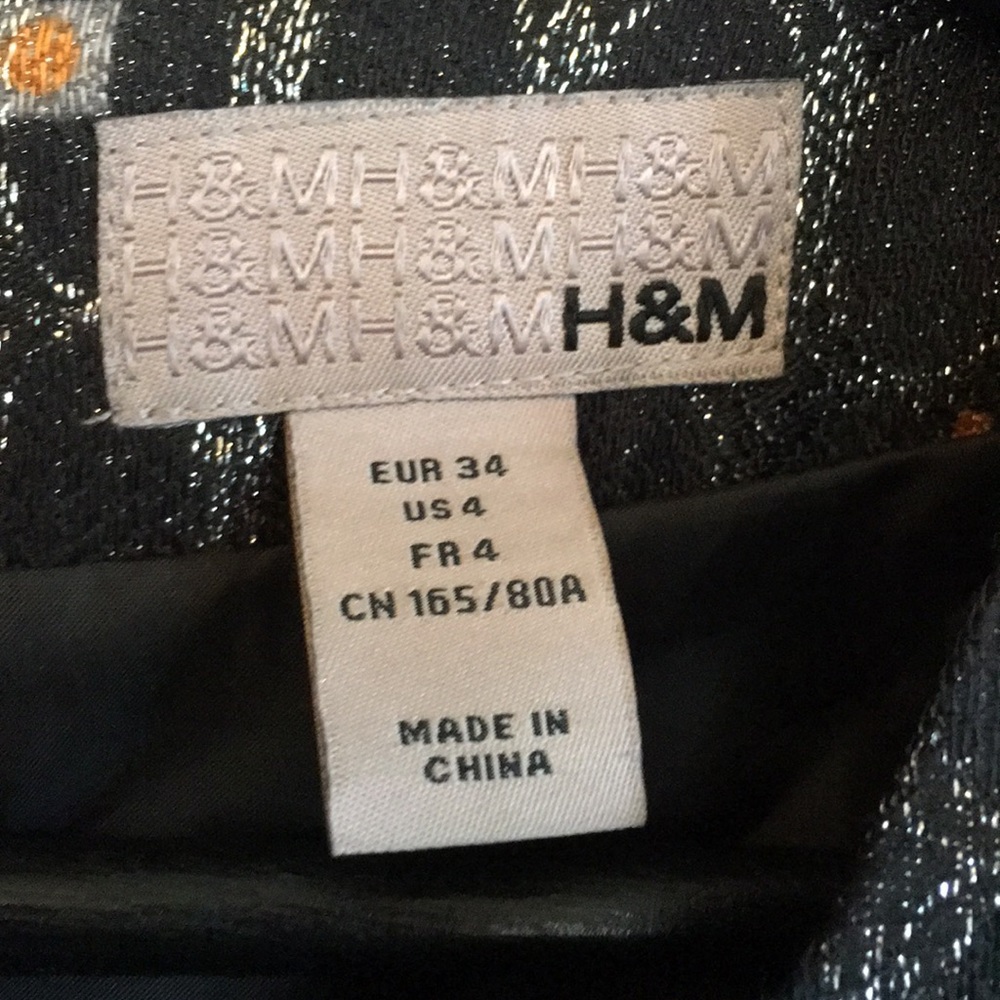 H&M pleated minidress metallic print - Picture 4 of 8